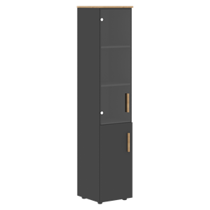 Высокий шкаф колонна с глухой дверью FORTA Графит-Дуб Гамильтон  FHC 40.2 (L/R) (399х404х1965) в Тюмени