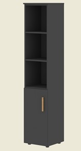 Шкаф колонна высокий с глухой малой дверью левой FORTA Черный Графит  FHC 40.5 (L) (399х404х1965) в Тюмени