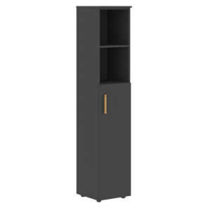 Высокий шкаф колонна с глухой средней дверью правой FORTA Черный Графит  FHC 40.6 (R) (399х404х1965) в Тюмени - предосмотр