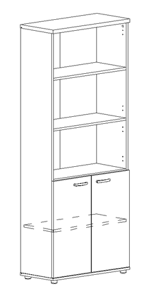 Шкаф для документов полузакрытый Albero (78х36,4х193) в Тюмени - изображение