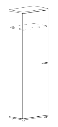 Шкаф для одежды узкий Albero (60х36,4х193) в Тюмени - изображение