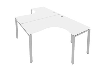 Офисный стол на металлокаркасе Metal System БП.РАС-СА-2.4 Белый/Серый в Тюмени