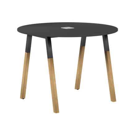 Стол для конференций малый FORTA Черный Графит-Черный Графит-Бук FRST 1020 (D=1020х733) в Тюмени - изображение