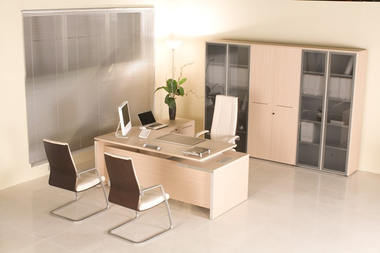 Офисный стол руководителя Reventon, зебрано песочный, правый (180х90х76) МЕ 130 в Тобольске - изображение 8