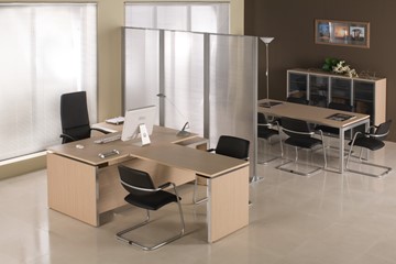 Офисный стол руководителя Reventon, зебрано песочный, правый (180х90х76) МЕ 130 в Тобольске - предосмотр 9