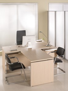 Офисный стол руководителя Reventon, зебрано песочный, правый (180х90х76) МЕ 130 в Тобольске - предосмотр 10