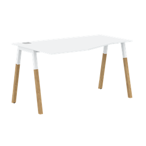 Письменный стол левый FORTA Белый-Белый-Бук  FCT 1367 (L) (1380х900(670)х733) в Тюмени