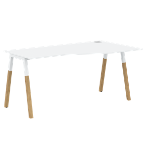 Письменный стол правый FORTA Белый-Белый-Бук  FCT 1567  (R) (1580х900(670)х733) в Тюмени