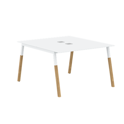 Переговорный стол FORTA Белый-Белый-Бук  FWST 1113 (1180x1346x733) в Тюмени - изображение