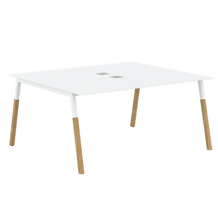 Переговорный стол FORTA Белый-Белый-Бук FWST 1513 (1580x1346x733) в Тюмени - изображение