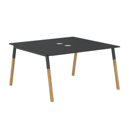 Стол для переговоров FORTA Черный Графит-Черный Графит-Бук  FWST 1313 (1380x1346x733) в Заводоуковске - изображение