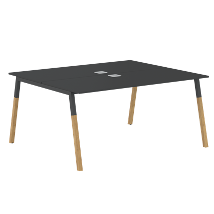 Стол для переговоров FORTA Черный Графит-Черный Графит-Бук FWST 1513 (1580x1346x733) в Заводоуковске - изображение