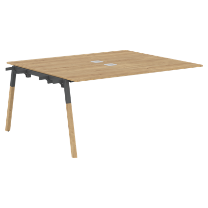 Переговорный стол FORTA Дуб Гамильтон-Черный графит-Бук FIWST 1513 (1580х1346х733) в Тюмени - изображение