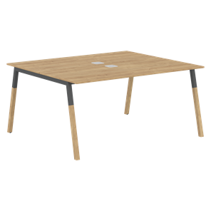 Переговорный стол FORTA Дуб Гамильтон-Черный графит-Бук FWST 1513 (1580x1346x733) в Тюмени
