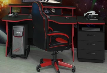 Стол для компьютера SKILLL STG 1390,  Антрацит/ Красный в Тюмени - предосмотр 5