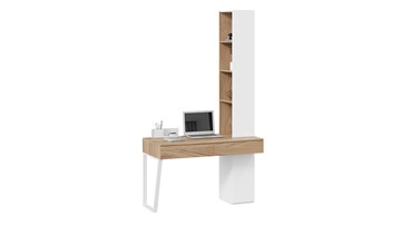 Стол с ящиками со шкафом комбинированным Порто СМ-393.15.012 (Белый жемчуг/Яблоня беллуно/Белый софт) в Ишиме