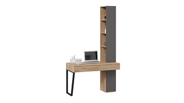 Компьютерный стол со шкафом комбинированным Порто СМ-393.15.012 (Яблоня Беллуно/Графит софт) в Тюмени - предосмотр