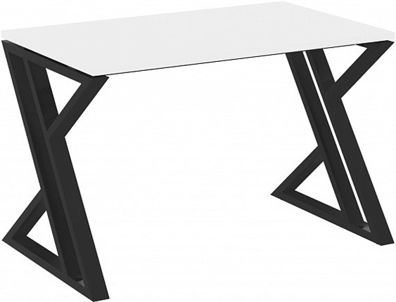 Письменный стол Loft VR.L-SRZ-1.7, Белый Бриллиант/Черный металл в Заводоуковске - изображение