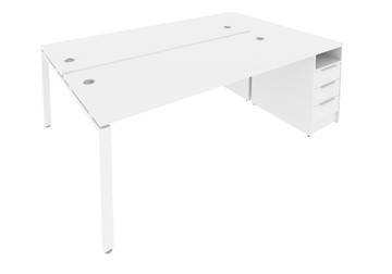 Офисный стол на металлокаркасе Б.РС-СТП-2.4 Белый/Белый в Тюмени