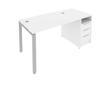 Офисный стол на металлокаркасе Б.РС-СТП -1.1 Белый/Серый в Тюмени