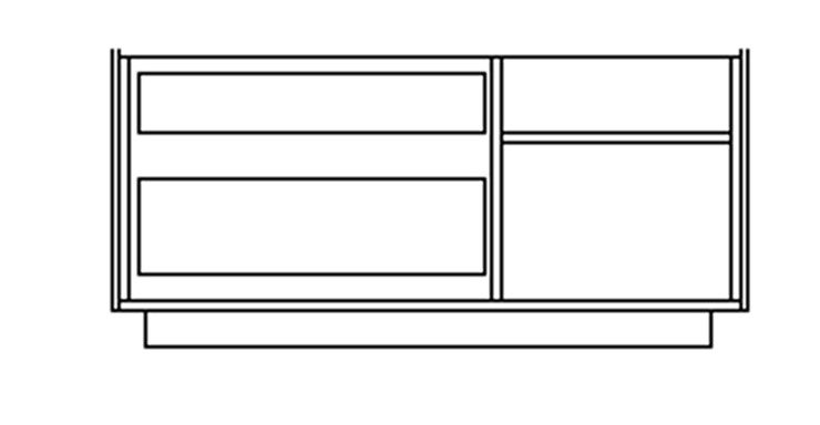 Комод с распашной дверью и двумя выдвижными ящиками LINE Дуб-серый-белый СФ-572103 (1300х430х645) в Тюмени - изображение 1