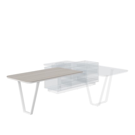 Брифинг (стол приставной)  для 4-5 посетителей LINE Дуб-серый-белый СФ-573415.1 (1520х810х762) в Тюмени - изображение