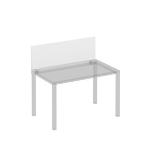 Экран для стола 120 на белом металлокаркасе фронтальный Комфорт КФ, белый премиум (120x45x1.8) К.Б 841 в Ишиме