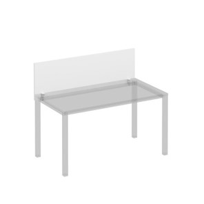 Экран для стола 140 на белом металлокаркасе Комфорт КФ, белый премиум (140x45x1.8) К.Б 842 в Тюмени