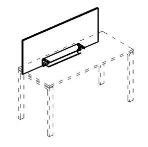 Экран настольный фронтальный для стола 120 с кабель-каналом А4, (105x50x1.8) белый премиум / металлокаркас белый, А4 Б 831 БП в Тюмени