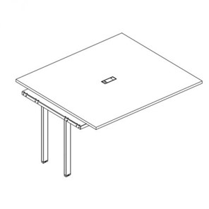 Секция стола для переговоров на каркасе UNO А4, (120x124x75) белый премиум / металлокаркас белый, А4 Б1 131-1 БП в Тюмени