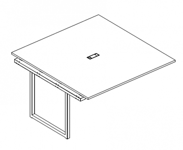 Секция стола для переговоров с каркасом QUATTRO А4, (140x124x75) белый премиум / металлокаркас белый, А4 Б4 132-1 БП в Тюмени