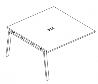 Секция стола для переговоров с каркасом TRE А4, (120x124x75) белый премиум / металлокаркас белый, А4 Б3 131-1 БП в Заводоуковске