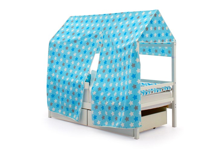 Крыша текстильная для кровати-домика Svogen (звезды, голубой) в Тюмени - изображение 1