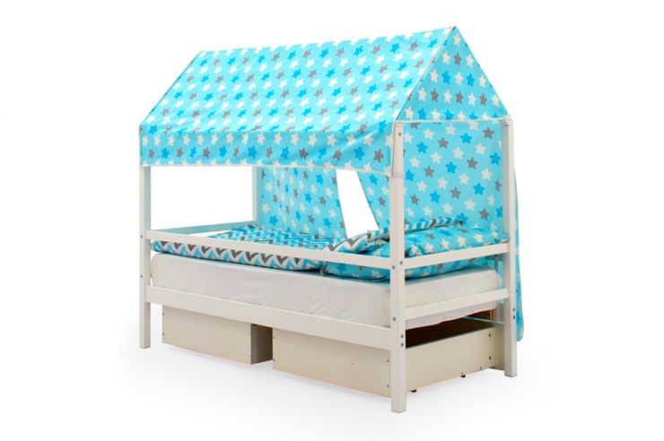Крыша текстильная для кровати-домика Svogen (звезды, голубой) в Тюмени - изображение 2