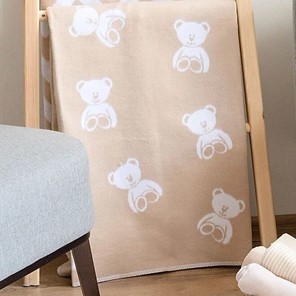 Одеяло байковое детское арт.57-8ЕТЖ разм.100*140 Премиум (дымчатый-мишки) в Ишиме