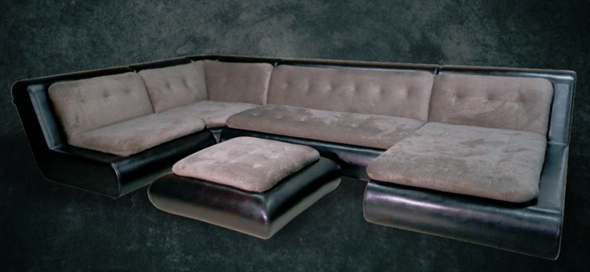 П-образный диван Эвелина со столом-пуфом в Заводоуковске - изображение