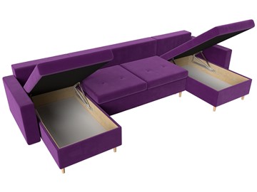 Большой П-образный диван Белфаст, Фиолетовый (Микровельвет) в Тюмени - предосмотр 3