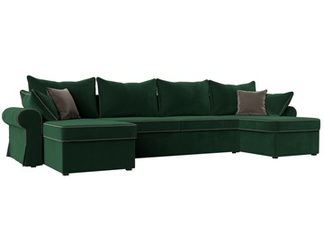 Большой П-образный диван Элис, Зеленый (велюр) в Ишиме