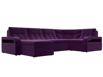 П-образный диван Лига-035, Фиолетовый (Микровельвет) в Тюмени