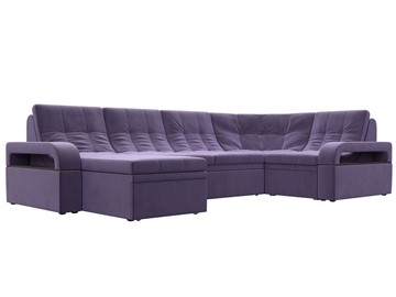 П-образный диван Лига-035, Фиолетовый (велюр) в Тюмени