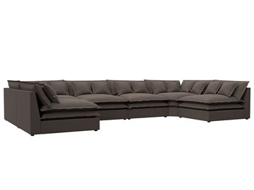 П-образный диван Лига-040, Амур коричневый (рогожка) в Тюмени
