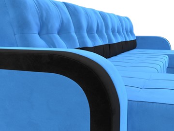 П-образный диван Марсель, Голубой\Черный (велюр) в Тюмени - предосмотр 3