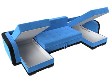 П-образный диван Марсель, Голубой\Черный (велюр) в Тюмени - предосмотр 5