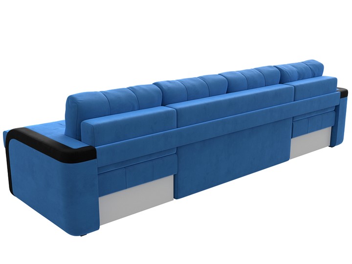 П-образный диван Марсель, Голубой\Черный (велюр) в Тюмени - изображение 8