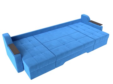 П-образный диван Сенатор, Голубой (Велюр) боннель в Тюмени - предосмотр 2