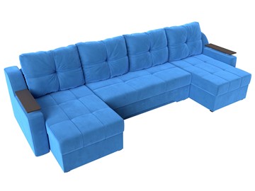 П-образный диван Сенатор, Голубой (Велюр) боннель в Тюмени - предосмотр 8