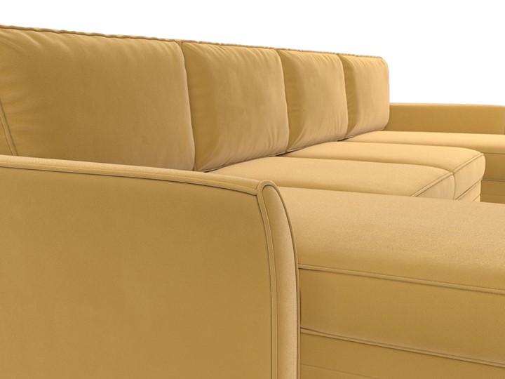 Большой П-образный диван София, Желтый (Микровельвет) в Тюмени - изображение 3