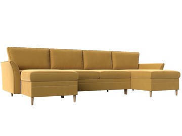 Большой П-образный диван София, Желтый (Микровельвет) в Ишиме
