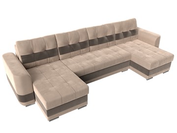 П-образный диван Честер, Бежевый/коричневый (велюр) в Тюмени - предосмотр 4