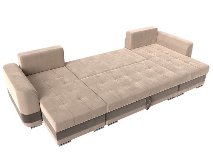 П-образный диван Честер, Бежевый/коричневый (велюр) в Тюмени - изображение 7